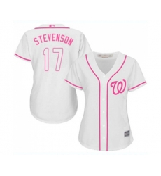 Womens Washington Nationals #17 Andrew Stevenson Replica White Fashion Cool Base Baseball Jersey