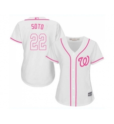 Womens Washington Nationals #22 Juan Soto Replica White Fashion Cool Base Baseball Jersey