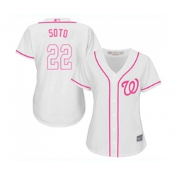 Womens Washington Nationals #22 Juan Soto Replica White Fashion Cool Base Baseball Jersey