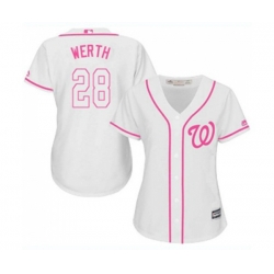 Womens Washington Nationals #28 Jayson Werth Replica White Fashion Cool Base Baseball Jersey