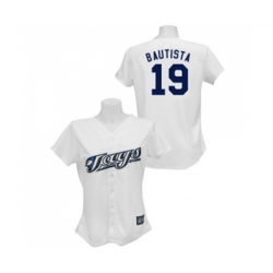 Womens Toronto Blue Jays #19 Jose Bautista Authentic White Baseball Jersey