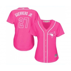 Womens Toronto Blue Jays #27 Vladimir Guerrero Jr. Authentic Pink Fashion Cool Base Baseball Jersey