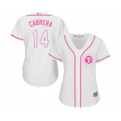 Womens Texas Rangers #14 Asdrubal Cabrera Replica White Fashion Cool Base Baseball Jersey