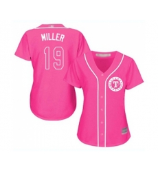 Womens Texas Rangers #19 Shelby Miller Authentic Pink Fashion Cool Base Baseball Jersey