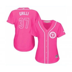 Womens Texas Rangers #37 Jason Grilli Authentic Pink Fashion Cool Base Baseball Jersey