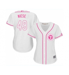 Womens Texas Rangers #49 Jon Niese Replica White Fashion Cool Base Baseball Jersey