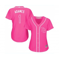 Womens Tampa Bay Rays #1 Willy Adames Authentic Pink Fashion Cool Base Baseball Jersey