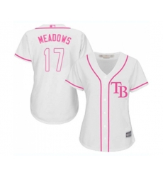 Womens Tampa Bay Rays #17 Austin Meadows Authentic White Fashion Cool Base Baseball Jersey