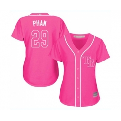 Womens Tampa Bay Rays #29 Tommy Pham Authentic Pink Fashion Cool Base Baseball Jersey