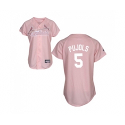 Womens St. Louis Cardinals #5 Albert Pujols Replica Pink Fashion Baseball Jersey