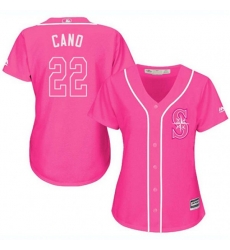 Womens Seattle Mariners #22 Robinson Cano Authentic Pink Fashion Cool Base MLB Jersey