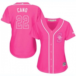 Womens Seattle Mariners #22 Robinson Cano Authentic Pink Fashion Cool Base MLB Jersey