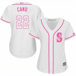 Womens Seattle Mariners #22 Robinson Cano Authentic White Fashion Cool Base MLB Jersey