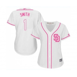 Womens San Diego Padres #1 Ozzie Smith Authentic White Fashion Cool Base Baseball Jersey