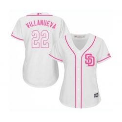 Womens San Diego Padres #22 Christian Villanueva Authentic White Fashion Cool Base Baseball Jersey