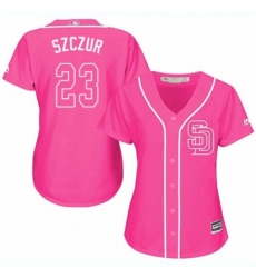 Womens San Diego Padres #23 Matt Szczur Authentic Pink Fashion Cool Base MLB Jersey
