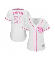 Womens San Diego Padres #51 Trevor Hoffman Authentic White Fashion Cool Base Baseball Jersey