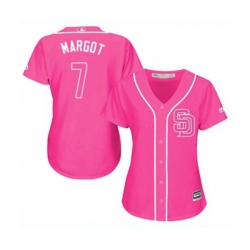 Womens San Diego Padres #7 Manuel Margot Authentic Pink Fashion Cool Base Baseball Jersey