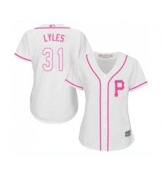 Womens Pittsburgh Pirates #31 Jordan Lyles Authentic White Fashion Cool Base Baseball Jersey