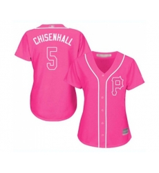 Womens Pittsburgh Pirates #5 Lonnie Chisenhall Authentic Pink Fashion Cool Base Baseball Jersey