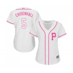 Womens Pittsburgh Pirates #5 Lonnie Chisenhall Authentic White Fashion Cool Base Baseball Jersey
