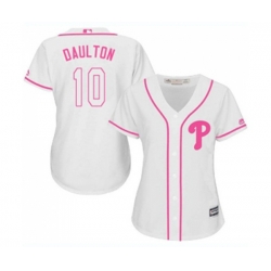 Womens Philadelphia Phillies #10 Darren Daulton Authentic White Fashion Cool Base Baseball Jersey Womens Philadelphia Phillies #10 Darren Daulton Authentic White Fashion Cool Base Baseball Jersey