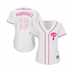 Womens Philadelphia Phillies #13 Sean Rodriguez Authentic White Fashion Cool Base Baseball Jersey Womens Philadelphia Phillies #13 Sean Rodriguez Authentic White Fashion Cool Base Baseball Jersey