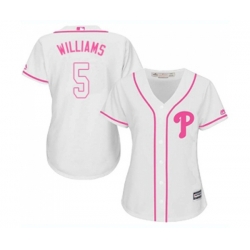 Womens Philadelphia Phillies #5 Nick Williams Authentic White Fashion Cool Base Baseball Jersey Womens Philadelphia Phillies #5 Nick Williams Authentic White Fashion Cool Base Baseball Jersey