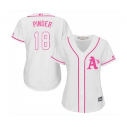 Womens Oakland Athletics #18 Chad Pinder Replica White Fashion Cool Base Baseball Jersey