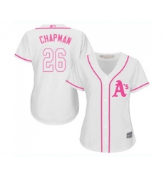 Womens Oakland Athletics #26 Matt Chapman Replica White Fashion Cool Base Baseball Jersey