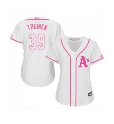 Womens Oakland Athletics #39 Blake Treinen Replica White Fashion Cool Base Baseball Jersey