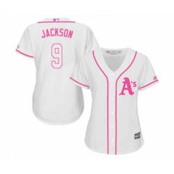 Womens Oakland Athletics #9 Reggie Jackson Replica White Fashion Cool Base Baseball Jersey