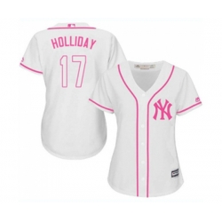 Womens New York Yankees #17 Matt Holliday Authentic White Fashion Cool Base Baseball Jersey