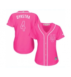 Womens New York Mets #4 Lenny Dykstra Authentic Pink Fashion Cool Base Baseball Jersey