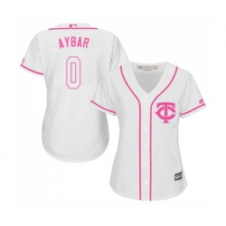 Womens Minnesota Twins #0 Erick Aybar Replica White Fashion Cool Base Baseball Jersey