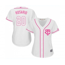Womens Minnesota Twins #20 Eddie Rosario Replica White Fashion Cool Base Baseball Jersey