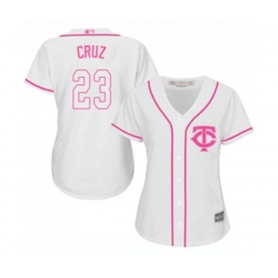 Womens Minnesota Twins #23 Nelson Cruz Replica White Fashion Cool Base Baseball Jersey
