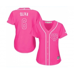 Womens Minnesota Twins #6 Tony Oliva Authentic Pink Fashion Cool Base Baseball Jersey