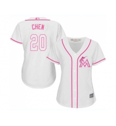 Womens Miami Marlins #20 Wei-Yin Chen Replica White Fashion Cool Base Baseball Jersey