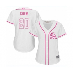 Womens Miami Marlins #20 Wei-Yin Chen Replica White Fashion Cool Base Baseball Jersey