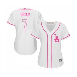 Womens Los Angeles Dodgers #7 Julio Urias Authentic White Fashion Cool Base Baseball Jersey