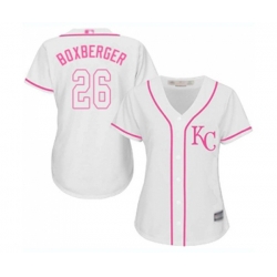 Womens Kansas City Royals #26 Brad Boxberger Authentic White Fashion Cool Base Baseball Jersey