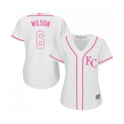 Womens Kansas City Royals #6 Willie Wilson Authentic White Fashion Cool Base Baseball Jersey