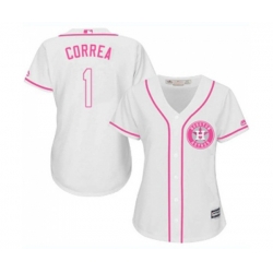 Womens Houston Astros #1 Carlos Correa Authentic White Fashion Cool Base Baseball Jersey Womens Houston Astros #1 Carlos Correa Authentic White Fashion Cool Base Baseball Jersey