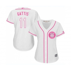 Womens Houston Astros #11 Evan Gattis Authentic White Fashion Cool Base Baseball Jersey Womens Houston Astros #11 Evan Gattis Authentic White Fashion Cool Base Baseball Jersey
