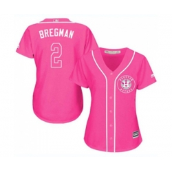 Womens Houston Astros #2 Alex Bregman Authentic Pink Fashion Cool Base Baseball Jersey Womens Houston Astros #2 Alex Bregman Authentic Pink Fashion Cool Base Baseball Jersey
