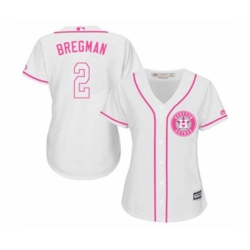 Womens Houston Astros #2 Alex Bregman Authentic White Fashion Cool Base Baseball Jersey Womens Houston Astros #2 Alex Bregman Authentic White Fashion Cool Base Baseball Jersey