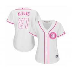 Womens Houston Astros #27 Jose Altuve Authentic White Fashion Cool Base Baseball Jersey Womens Houston Astros #27 Jose Altuve Authentic White Fashion Cool Base Baseball Jersey