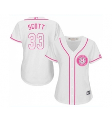 Womens Houston Astros #33 Mike Scott Authentic White Fashion Cool Base Baseball Jersey