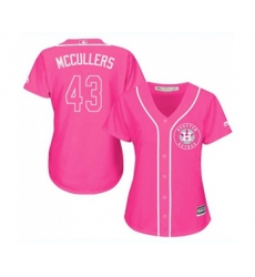 Womens Houston Astros #43 Lance McCullers Authentic Pink Fashion Cool Base Baseball Jersey